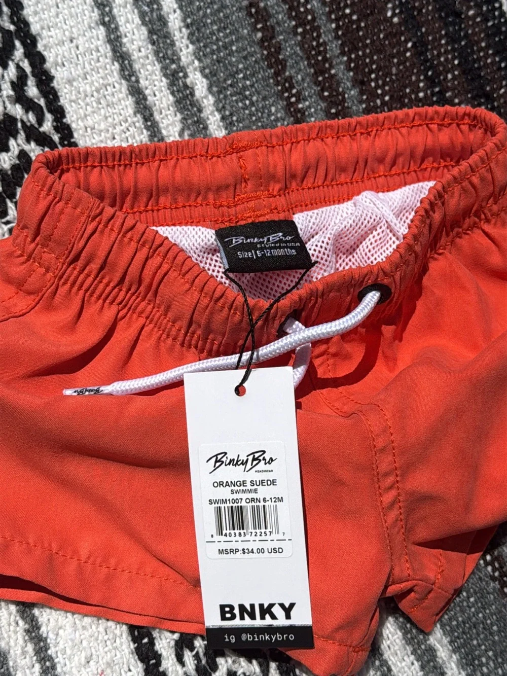 Binky Bro “Orange Suede” Swim Shorts